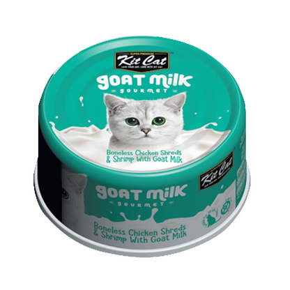 Kit Cat Boneless Chicken Shreds & Shrimp With Goat Milk 70gx24pcs