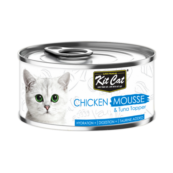 Kit Cat Chicken Mousse & Tuna Toppers – 80g Can