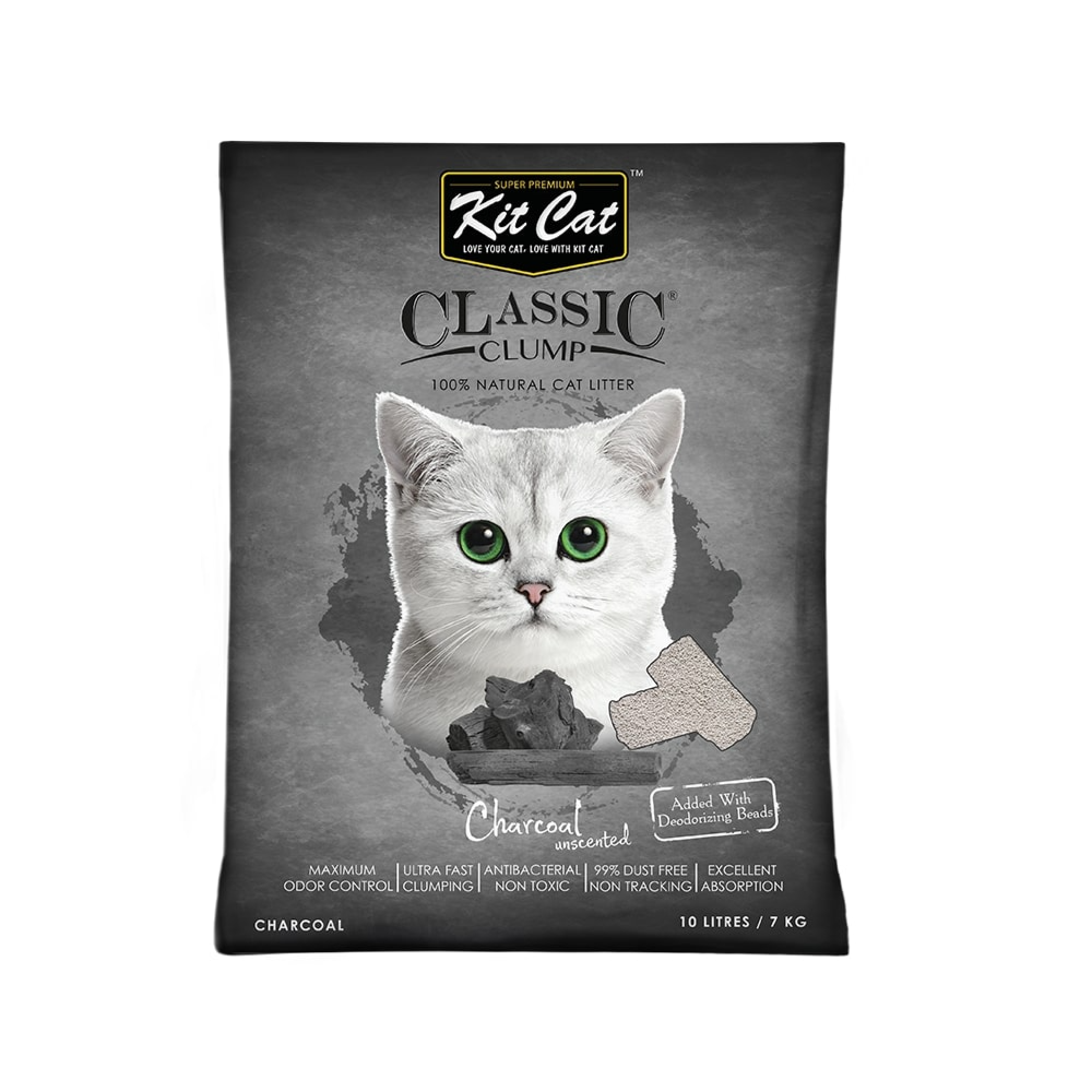 Kit Cat Classic Clump Charcoal Cat Litter 10L
