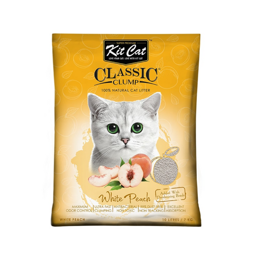 Kit Cat Classic Clump White Peach Cat Litter 10L