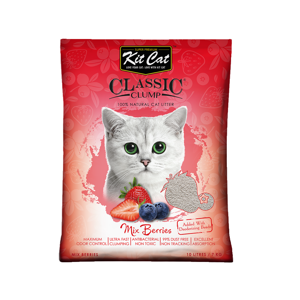 Kit Cat Classic Clump cat litter Mix Berries 10L
