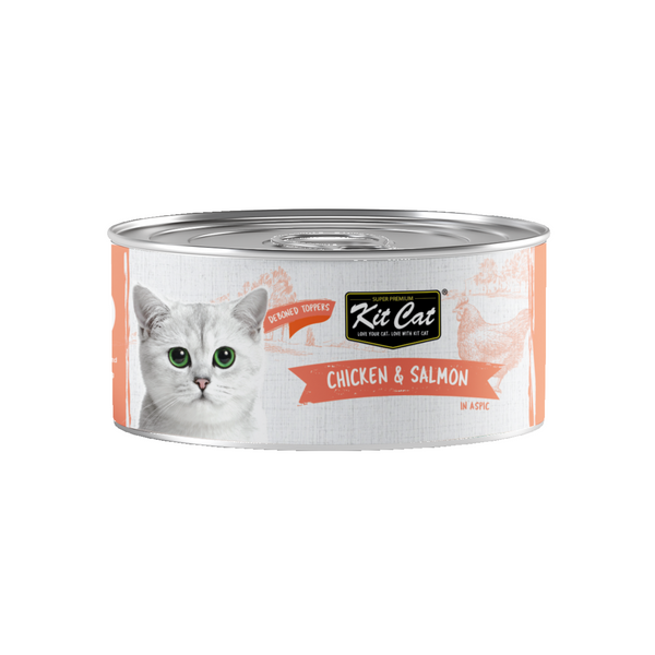 Kit Cat Deboned Chicken & Salmon Toppers 80g  Can