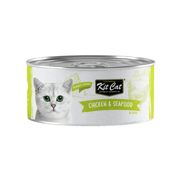 Kit Cat Deboned Chicken & Seafood Toppers 80g  Can