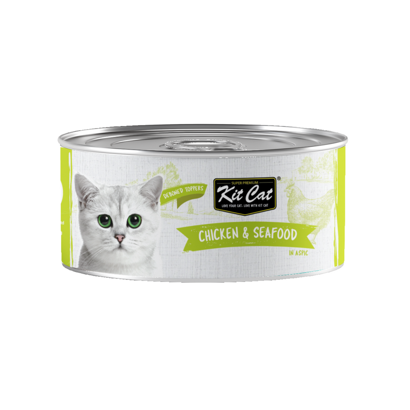 Kit Cat Deboned Chicken & Seafood Toppers 80g  Can