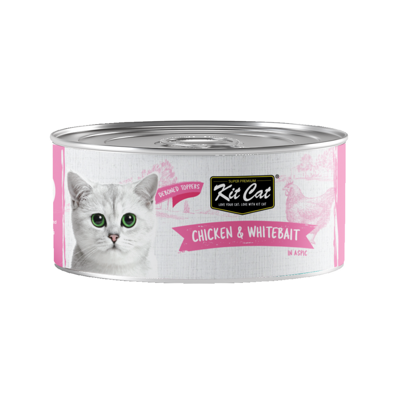 Kit Cat Deboned Chicken & Whitebait Toppers 80g  Can