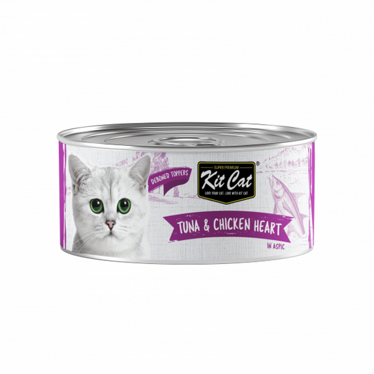 Kit Cat Deboned Tuna & Chicken Heart Topper 80g  Can
