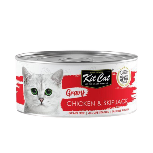 Kit Cat Gravy Canned Food (Chicken & Skipjack) 70g Can