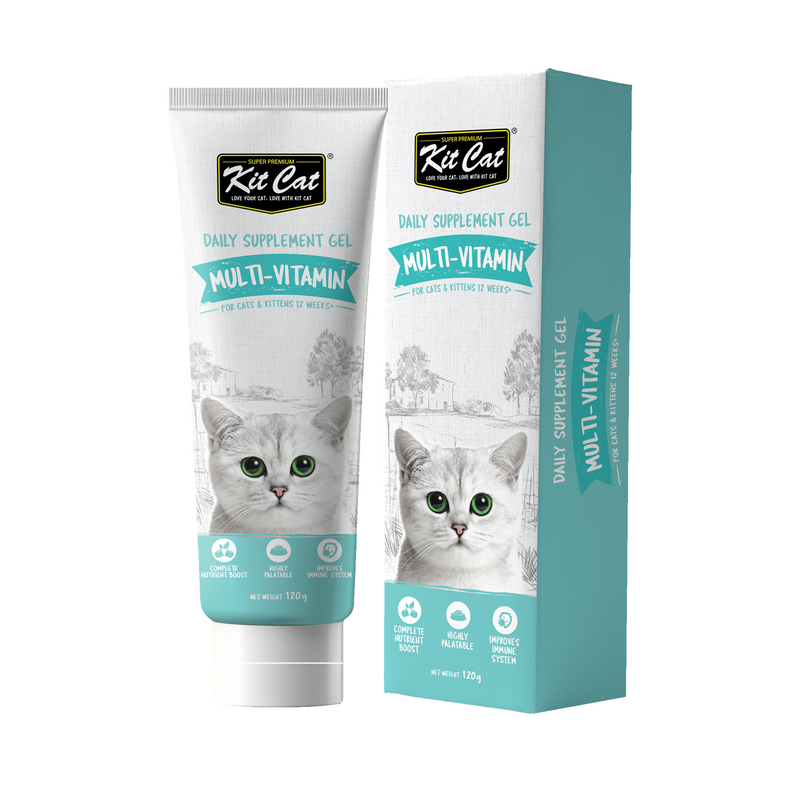 Kit Cat Multi-Vitamin Daily Supplement Gel For Cats and Kittens – 120 g