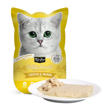 Kit Cat Petite Pouch Complete Food – Chicken & Salmon 70gx24pcs