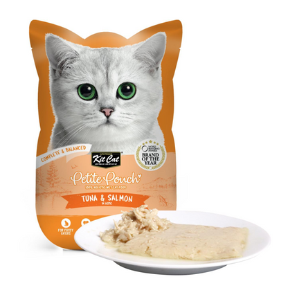 Kit Cat Petite Pouch Complete Food – Tuna & Salmon 70gx24pcs