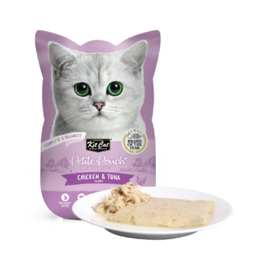 Kit Cat Petite Pouch Complete & Balanced Chicken & Tuna In Aspic 70g Pouch