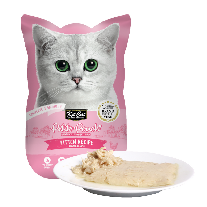 Kit Cat Petite Pouch Complete & Balanced Kitten Chicken In Aspic  70g Pouch
