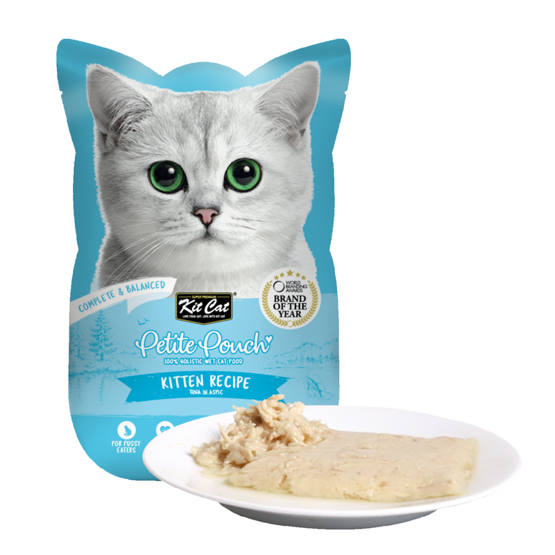 Kit Cat Petite Pouch Complete & Balanced Kitten Tuna In Aspic  70g Pouch