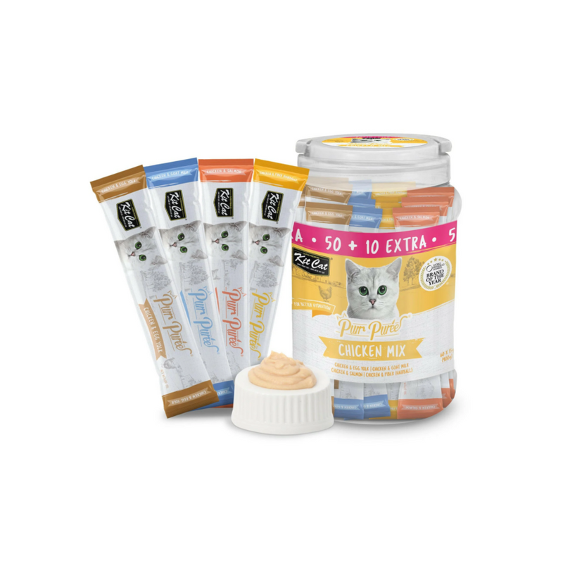 Kit Cat Purr Puree Chicken Mix 900g (60 sachets x 15g)