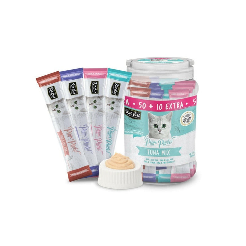 Kit Cat Purr Puree Tuna Mix 900g (60 sachets x 15g).
