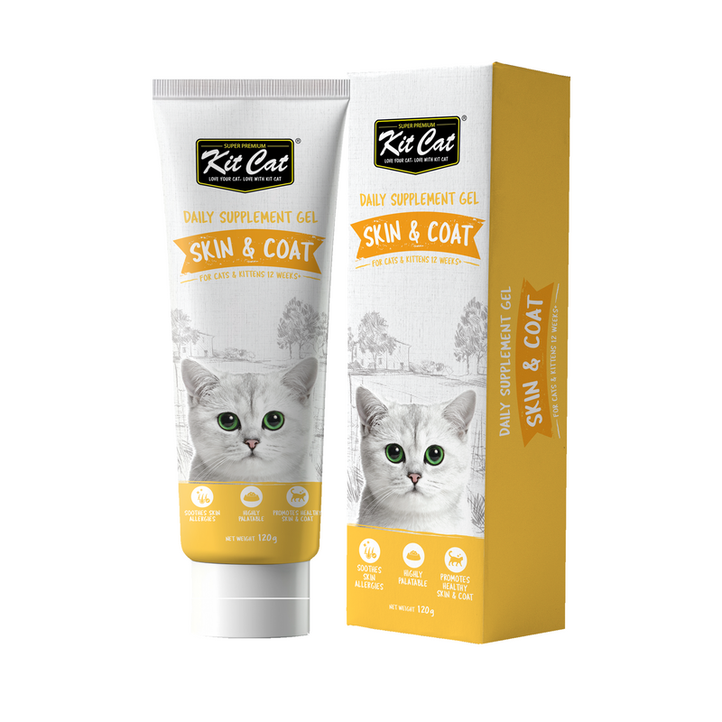 Kit Cat Skin and Coat Daily Supplement Gel For Cats and Kittens – 120 g