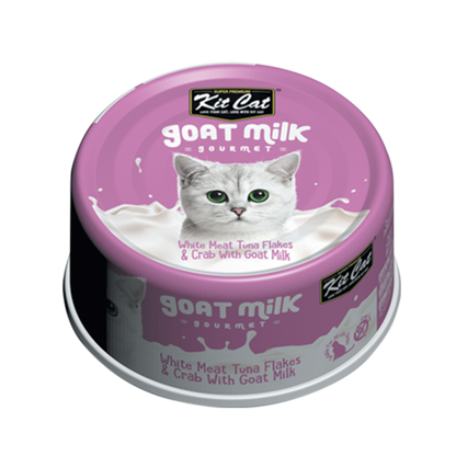Kit Cat White Meat Tuna Flakes & Crab With Goat Milk 70gx24pcs