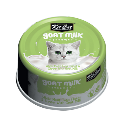 Kit Cat White Meat Tuna Flakes & Shrimp With Goat Milk 70gx24pcs