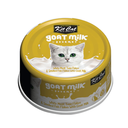 Kit Cat White Meat Tuna Flakes & Smoked Fish Flakes With Goat Milk 70gx24pcs