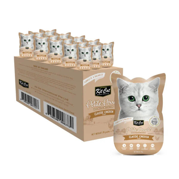 Kit Cat Petite Pouch Complete & Balanced Classic Chicken In Aspic 70gx24pcs