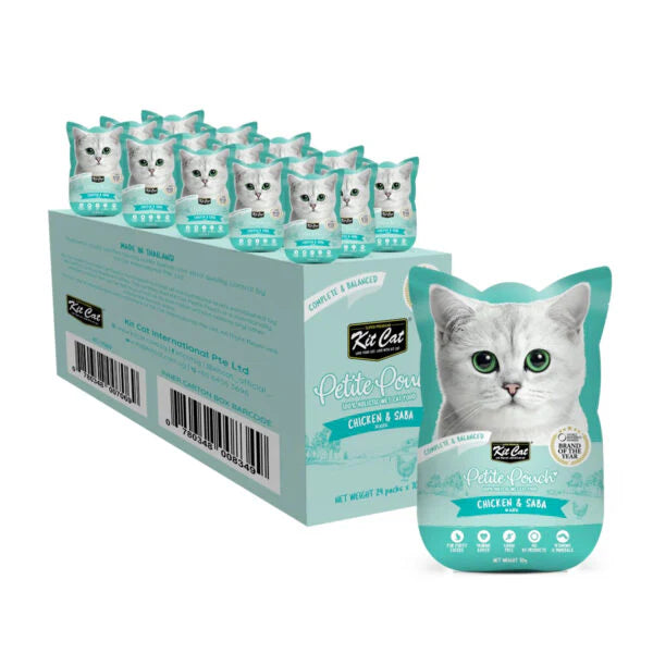Kit Cat Petite Pouch Complete Food Chicken & Saba 70gx24pcs
