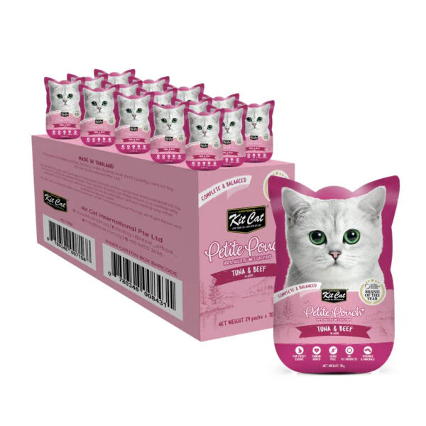 Kit Cat Petite Pouch Complete Food – Tuna & Beef 70gx24pcs