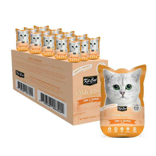 Kit Cat Petite Pouch Complete Food – Tuna & Salmon 70gx24pcs