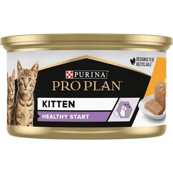 Purina Pro Plan Baby Kitten Mousse Healthy Start, Wet Cat Food, rich in Chicken, 24 x 85g Box