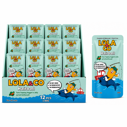 Lola & Co Hairball Tuna Topping Veggie In Jelly 80gx12pcs