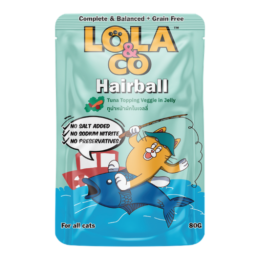 Lola & Co Hairball Tuna Topping Veggie In Jelly 80g Pouch