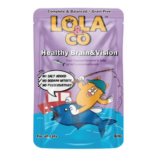 Lola & Co Healthy Brain & Vision Tuna Topping Mackerel In Jelly 80g Pouch