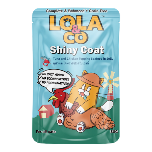 Lola & Co Shiny Coat Tuna & Chicken Topping Seafood In Jelly 80g Pouch