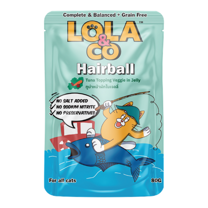 Lola & Co Hairball Tuna Topping Veggie In Jelly 80gx12pcs