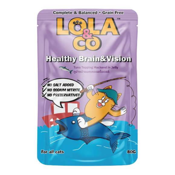 Lola & Co Healthy Brain & Vision Tuna Topping Mackerel In Jelly 80g Pouch