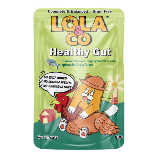 Lola & Co Healthy Gut Tuna & Chicken Topping Surimi In Jelly 80g Pouch