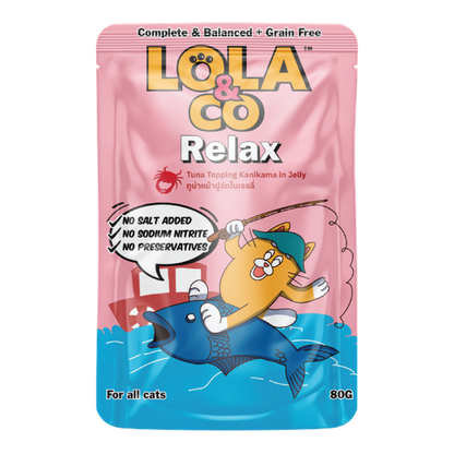 Lola & Co Relax Tuna Topping Kanikama In Jelly 80gx12pcs