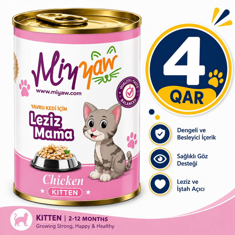 MIYYAW WET FOOD FOR KITTEN WITH CHICKEN Pate 400g  Can