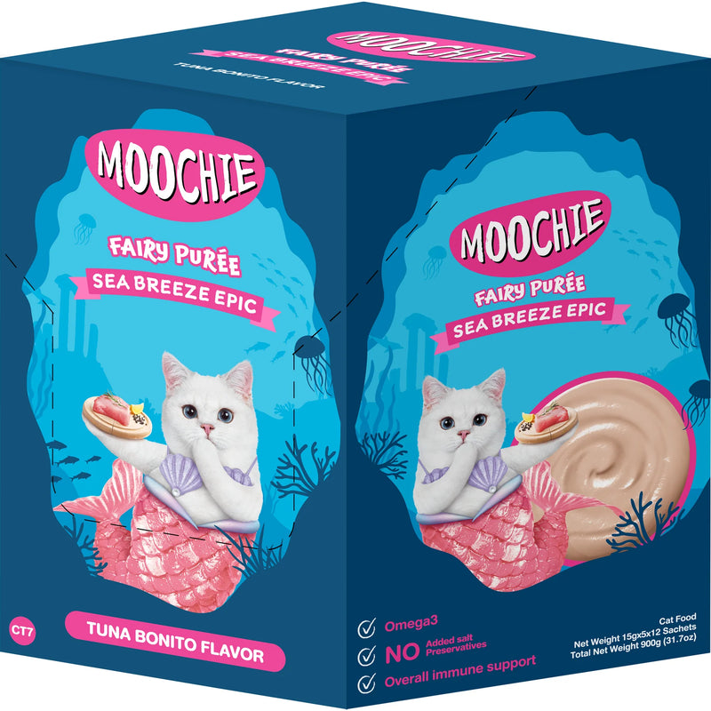 MOOCHIE TUNA BONITO FLAVOR 5X15g POUCH — 5x15gx12 SACHET