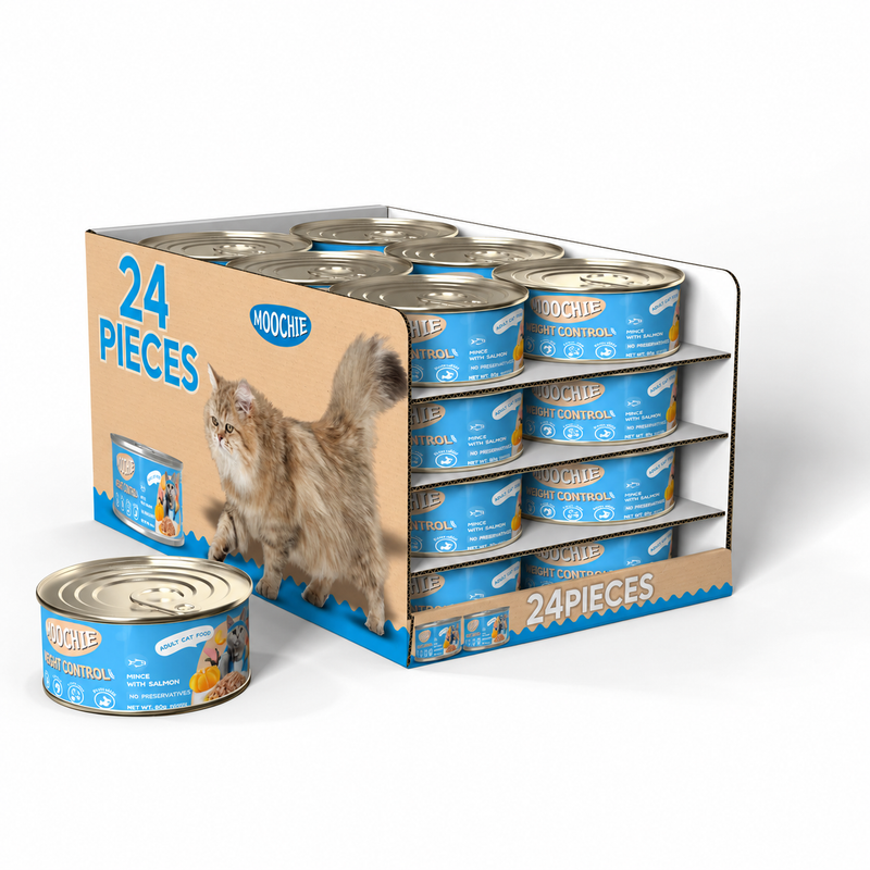 MOOCHIE MINCE WITH SALMON 24x156g CAN