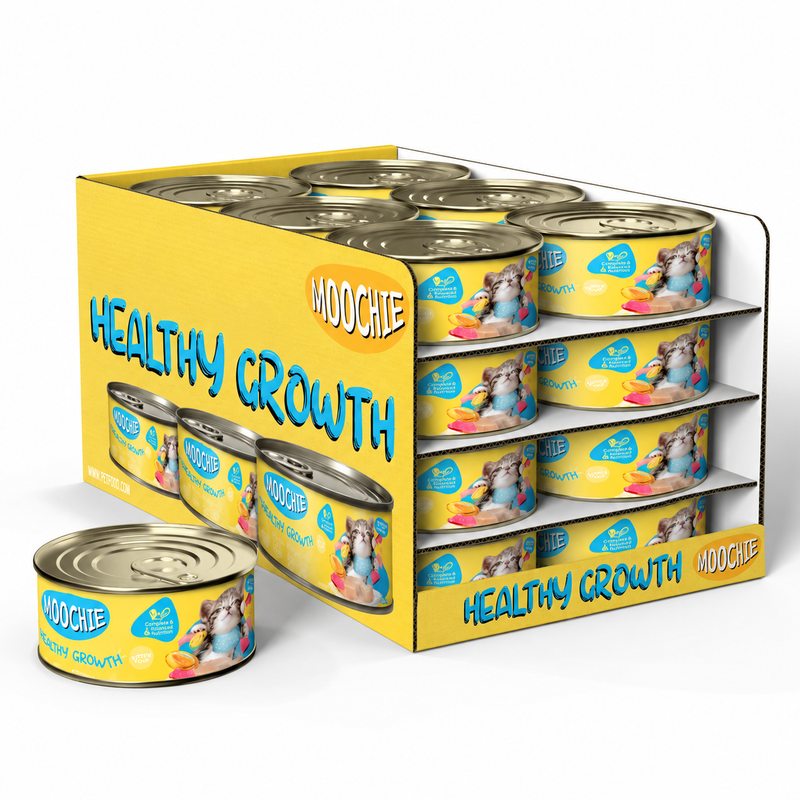 Moochie Kitten Mousse Tuna & Chicken Recipe Pate (Healthy Growth) 24X85G. Can