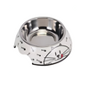 Melamine Bones Cat Stainless Steel bowl with anti-slip circle on the bottom,