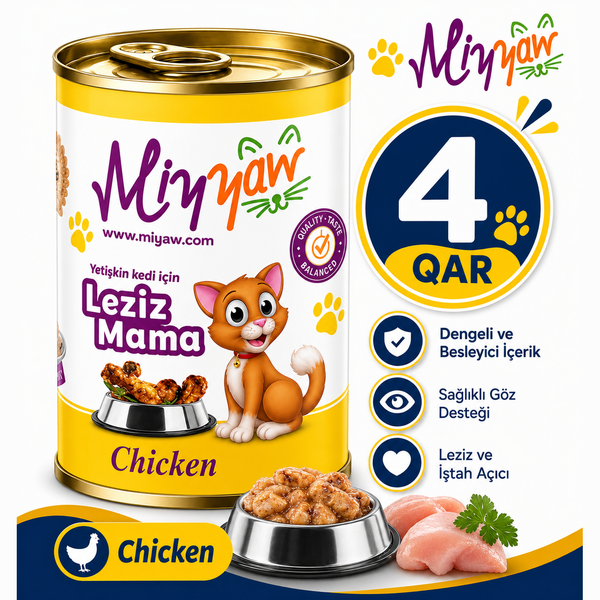 Miyyaw Chicken Pate Adult Cat Wet Food 400g  Can