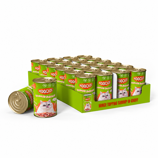 MOOCHIE MINCE TOPPING SHRIMP IN GRAVY 24x400g CAN