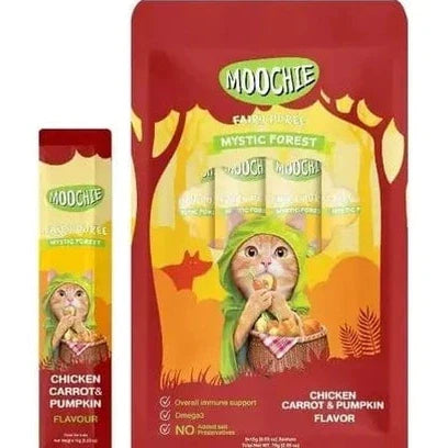 Moochie Chicken, Carrot & Pumpkin Flavor Mousse 5X15G Pouch Sachet — (5x12)x15g. 60 POUCH SACHET