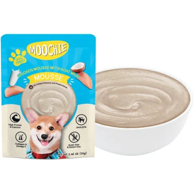Moochie Chicken Mousse With Goat Milk Mousse  85G. Pouch