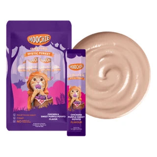 Moochie Chicken & Purple Sweet Potato Flavor Mousse Cat Treat 5x15g — 5x15g.POUCH SACHET
