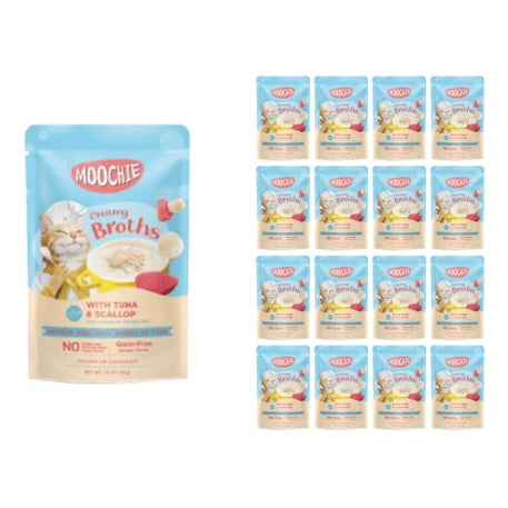 MOOCHIE CREAMY BROTH WITH TUNA & SCALLOP 40gX16 POUCHS