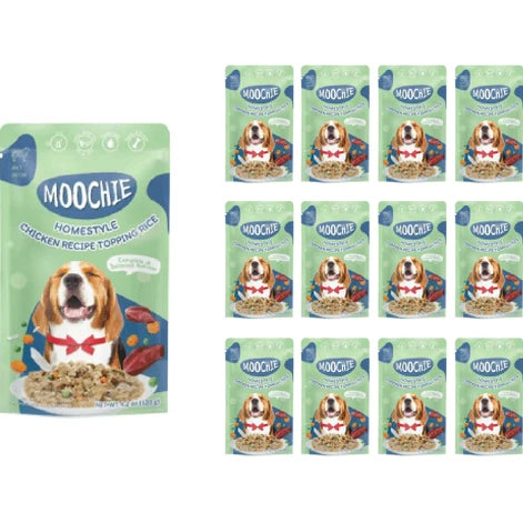 MOOCHIE HOMESTYLE CHICKEN & RICE 120gX12 POUCHS