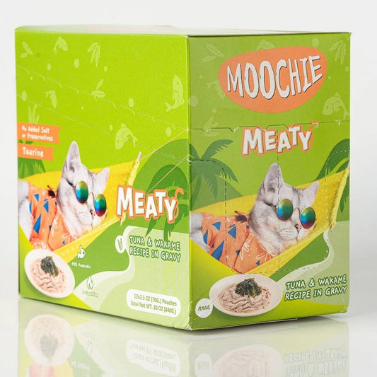 Moochie Meaty Tuna & Wakame Recipe in gravy 12x70g Pouchs