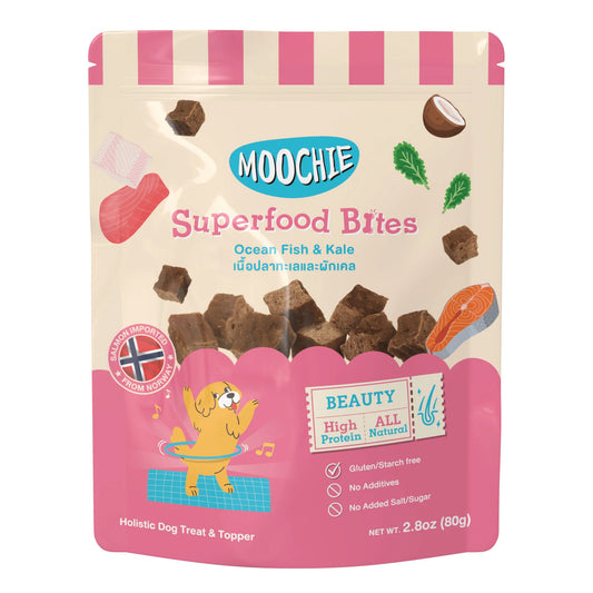 MOOCHIE SUPERFOOD BITES - OCEAN FISH & KALE 80g